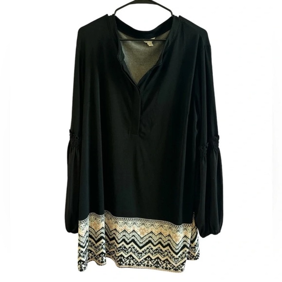 Black and Cream Women's Top Cato size 18/20 tunic - Picture 1 of 6